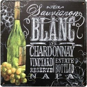 Vintage Metal Tin Signs Wine Vineyard Napa Retro Print Cafe 12"X12"